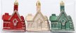 Набор украшений Домики 3шт 8см, шампань+красный+зеленый, SYQD1-0125016