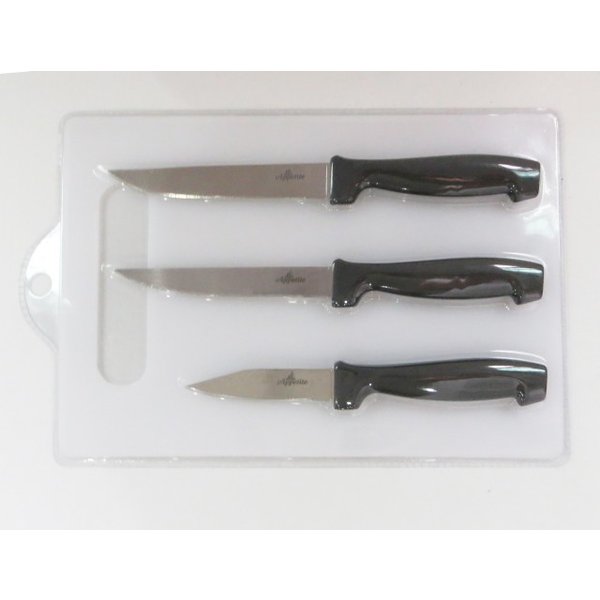 Набор ножей Appetite Универсал 3 ножа нерж.сталь+Доска 18х26см пластик