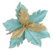 Украшение елочное Magic Time Бирюзово-золотой цветок на клипсе из черного металла 20х20х17см арт.88694 Украшение елочное Magic Time Бирюзово-золотой цветок на клипсе из черного металла 20х20х17см арт.88694