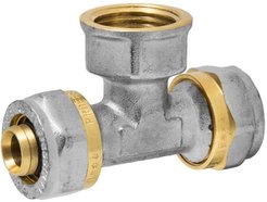 Тройник латунный обжимной Ø16ммх1/2"х16мм, внутренняя резьба