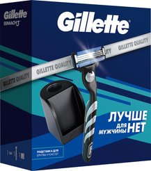 Набор подарочный д/мужчин Gillette Mach3 Бритва+Сменная кассета 1шт, подставка д/кассет