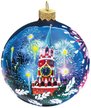 Украшение елочное шар Кремль стекло 8см