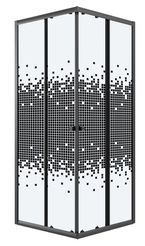 Ограждение душевое Niagara Eco NG-1010-14QBLACK (100х100х190) квадрат,раздвижное,черный,стекло мозаика,1 место
