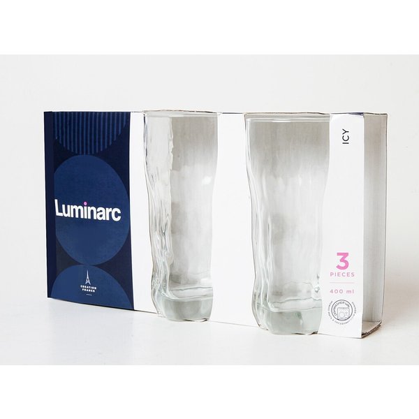 Набор стаканов Luminarc Icy 400мл 3шт высокие, стекло