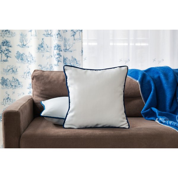 Подушка декоративная Klassika 40х40см на потайной молнии белый синий