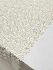 Дорожка на стол Ажурная ромашка 50см бежевый ПВХ