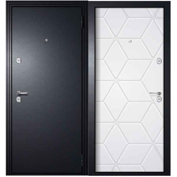 Дверь входная ГУДЗОН-3 Термо антик серебро белая эмаль 870х2050мм левая
