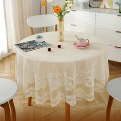 Скатерть круглая Niklen 150см бежевый, ПВХ