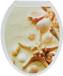 Сиденье для унитаза Универсал Декор Ракушка белая на песке
