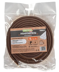 Уплотнитель самоклеящийся PRAKTISCHE HOME 9х5,5мм Р-6м коричневый