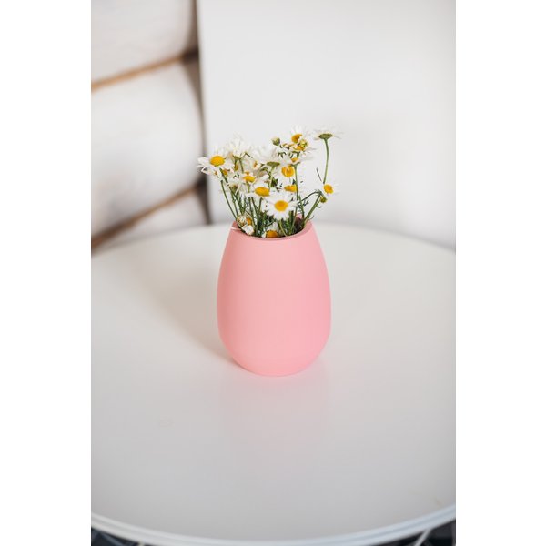 Ваза декоративная из гипса Пелика 15см для сухих растений розовая