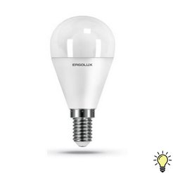 Лампа светодиодная Ergolux LED-G45-9W-E14-3K шар 9Вт E14 3000K 172-265В теплый свет