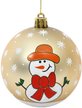 Шар с узором Снеговик 8см, золото, SYQC2-0125094 Шар с узором Снеговик 8см, золото, SYQC2-0125094