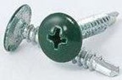 Саморез с прессшайбой со сверлом зеленый RAL 6005 4,2х25 (150шт) №395