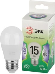 Лампочка светодиодная ЭРА GREEN LINE LED P45-15W-865-E27 GL E27 15 Вт шар холодный свет