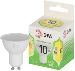 Лампочка светодиодная ЭРА GREEN LINE LED MR16-10W-830-GU10 GL GU10 10 Вт софит теплый свет