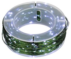 Гирлянда светодиодная новогодняя Нить холодный свет 50м 500 microled IP44 220В ЭРА ENIN-500W