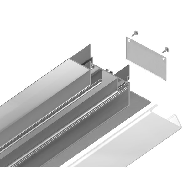 Профиль для натяжного потолка GP4000AL для ленты до 13,2мм серебро/матовый 2м
