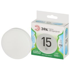 Лампочка светодиодная ЭРА GREEN LINE LED GX-15W-840-GX53 GL GX53 15 Вт таблетка яркий белый свет