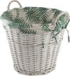 Корзина д/хранения Волшебная страна Пальма 43х36см с ручками ива/ткань, белый