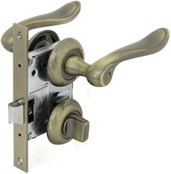 Комплект ручек ФЗ FZ SET 17L 170 BK AB (ручка, защелка, фиксатор) античная бронза