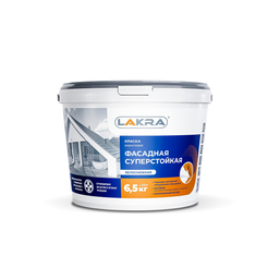 Краска фасадная суперстойкая ЛАКРА матовая белая (6,5кг)