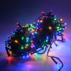 Электрогирлянда внутренняя Нить 20м 200LED, мультиколор, 8 режимов, темно-зеленый кабель