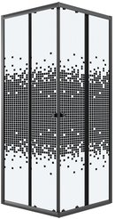 Ограждение душевое Niagara Eco NG-1009-14QBLACK (90х90х190) квадрат,раздвижное,черный,стекло мозаика,1 место
