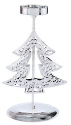 Подсвечник декоративный Елка 17х10,2х8см, цвет: серебро, металл, SYTYB-1823119