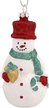Украшение подвесное новогоднее Снеговик с подарком 6.1х5.9х11.5см,80533