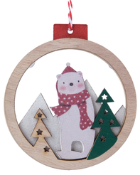 Украшение из дерева Снеговик 10х9см SYMZPA-4422097