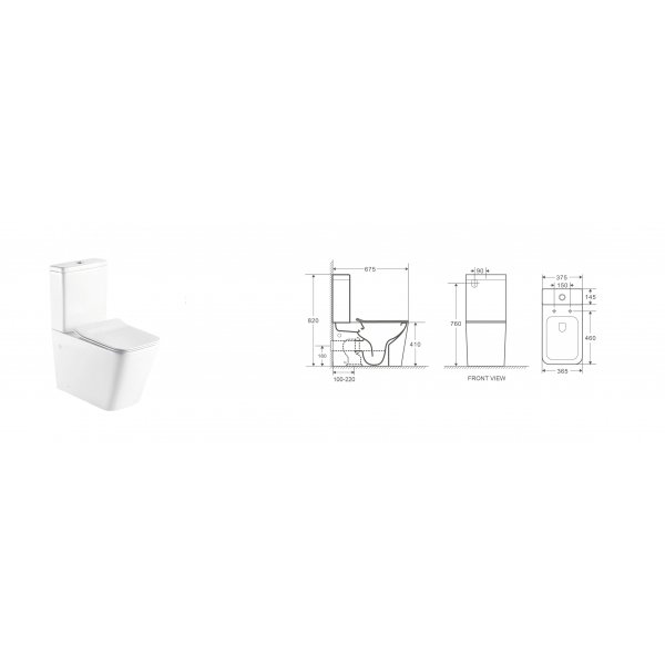 Унитаз-компакт Alcora Primavera безободковый с сиденьем дюропласт, микролифт, быстросъем