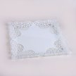 Тарелка десертная Кружево 20х20см стекло, белый