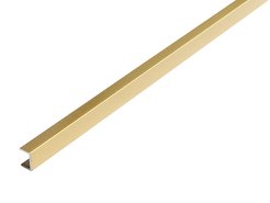 Профиль торцевой для стеновых панелей 6мм алюминий золото