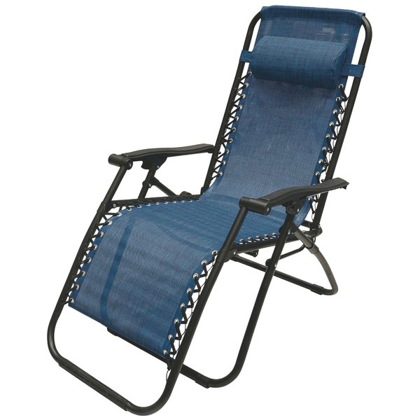 Кресло-шезлонг складное Weekemp Байкал 178х64см h110см, сталь/текстилен, серо-голубой, OC00270