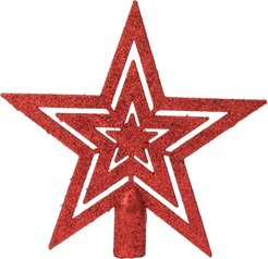 Верхушка елочная Звезда 18,5х19см красный/глиттер, SYSDX-3524010-R
