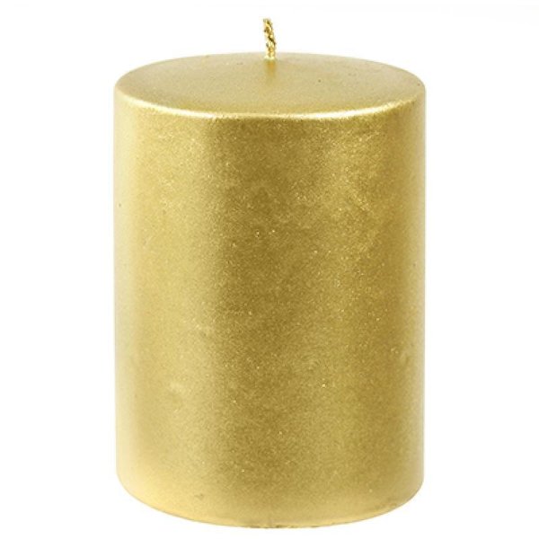 Свеча столбик золото 63х90мм