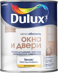 Краска Dulux Окна и Двери полуматовая белая BW (0,75л)