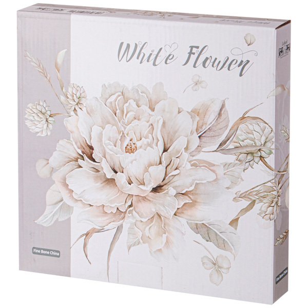 Набор тарелок обеденных Lefard White flower 25,5см 2шт серый, фарфор