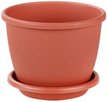Горшок пластиковый Афина d17,5см h15,5см v2,2л, коричневый, с поддоном