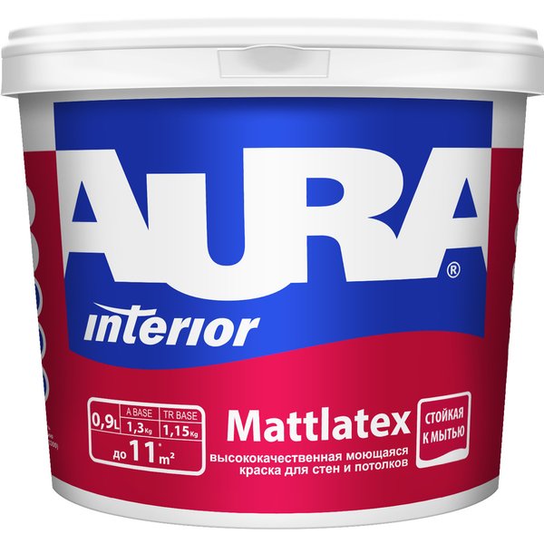 Краска моющаяся интерьерная AURA Mattlatex (0,9л)