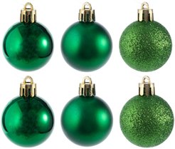 Набор шаров 6шт 4см, зеленый (глянец: 2шт, матовые: 2шт, глиттер: 2шт), SYQA-0123121-2