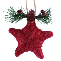Украшение звезда 12х10х5см красный SYPMPA-112124