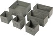 Набор кофров д/хранения вещей Qually 6 шт 14x14x13см (3шт)/28x14x13см (2шт)/28x28x13см(1шт) серый