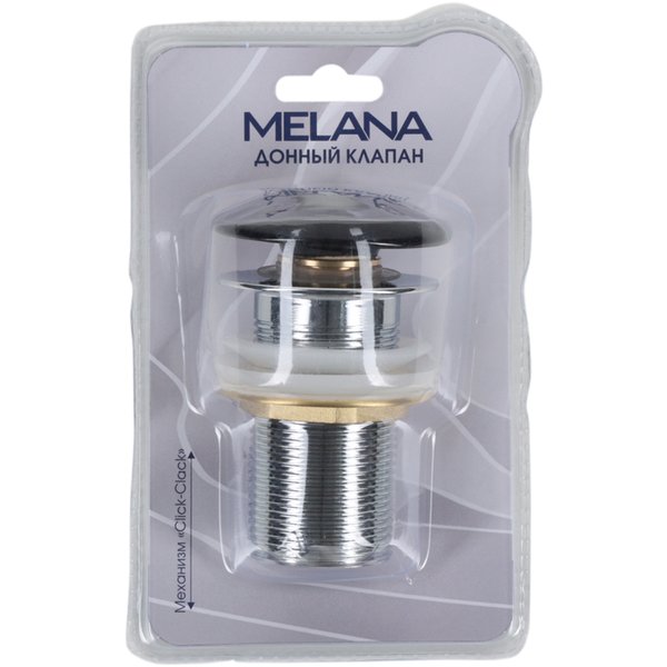 Клапан донный MELANA MLN-330300B Click-clack без перелива черный