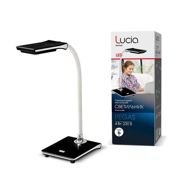 Лампа настольная Лючия L490 Pegas 4W 4000K USB разъем светод.черная