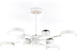 Светильник светодиодный подвесной FL51627/9+4 WH/FGD белый/золото 132W 3000-6000K D850х370 (без ПДУ)