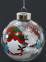 Шар с узором Гном 8см, прозрачный, SYQC2-0125145