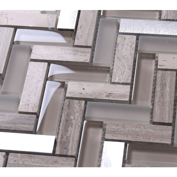 Мозаика Tessare 29,5х32,1х0,8см стекло микс зеркало-серебрянный шт(YMS09)