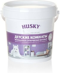 Краска для детских комнат HUSKY матовая белая (0,9л)